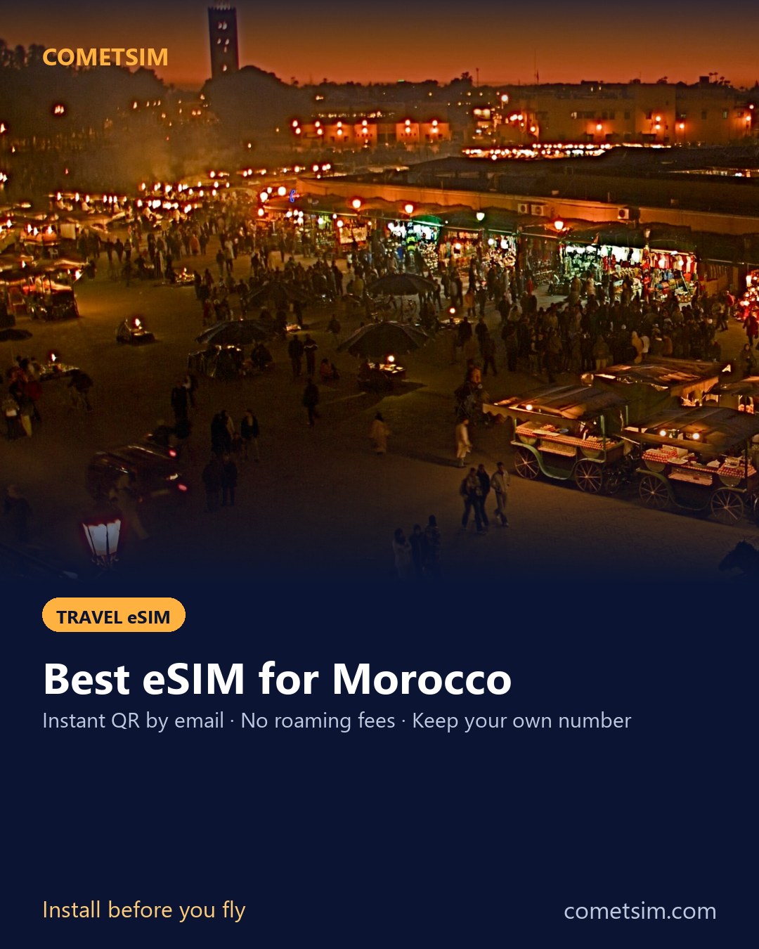Morocco travel eSIM – instant QR, no roaming fees