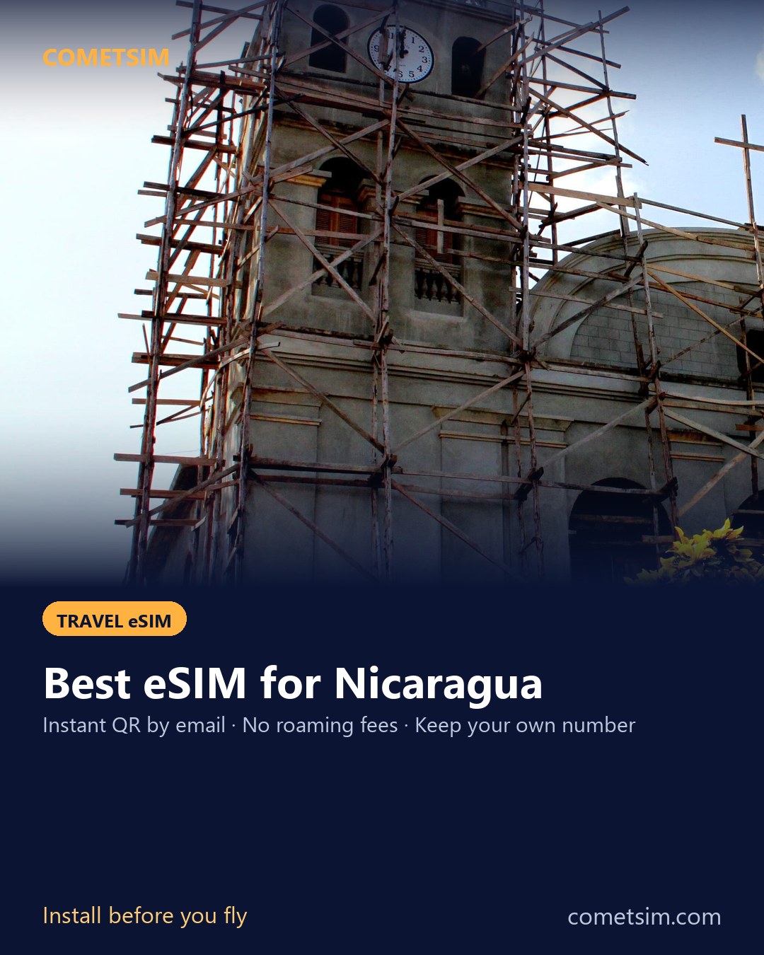 Nicaragua travel eSIM – instant QR, no roaming fees