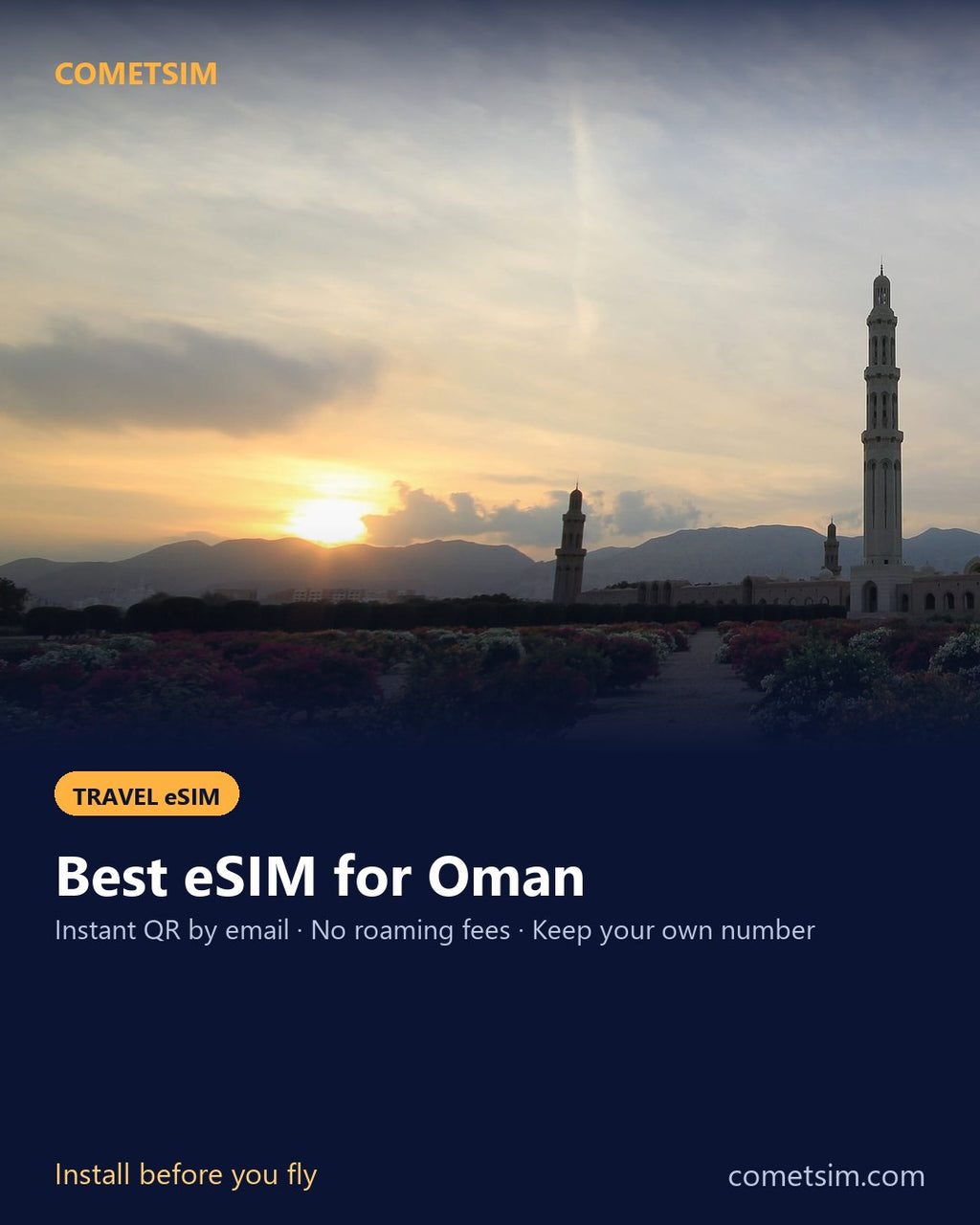 Oman travel eSIM – instant QR, no roaming fees