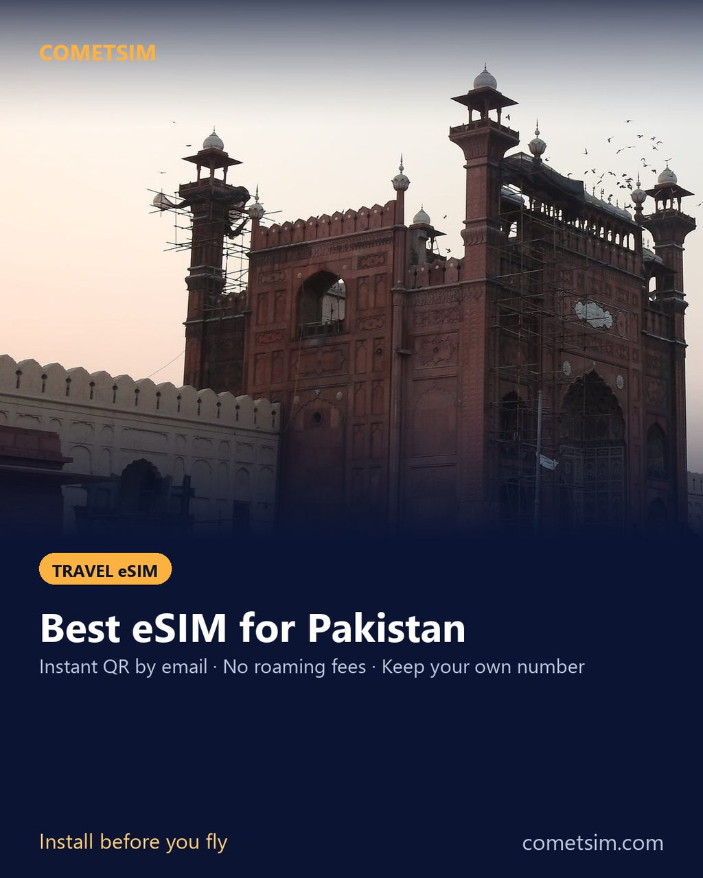 Pakistan travel eSIM – instant QR, no roaming fees