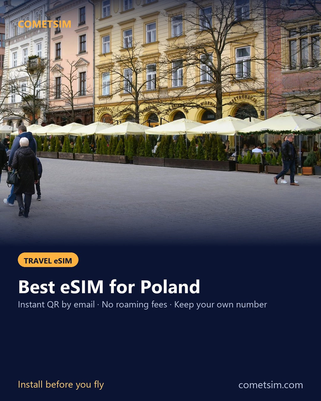 Poland travel eSIM – instant QR, no roaming fees