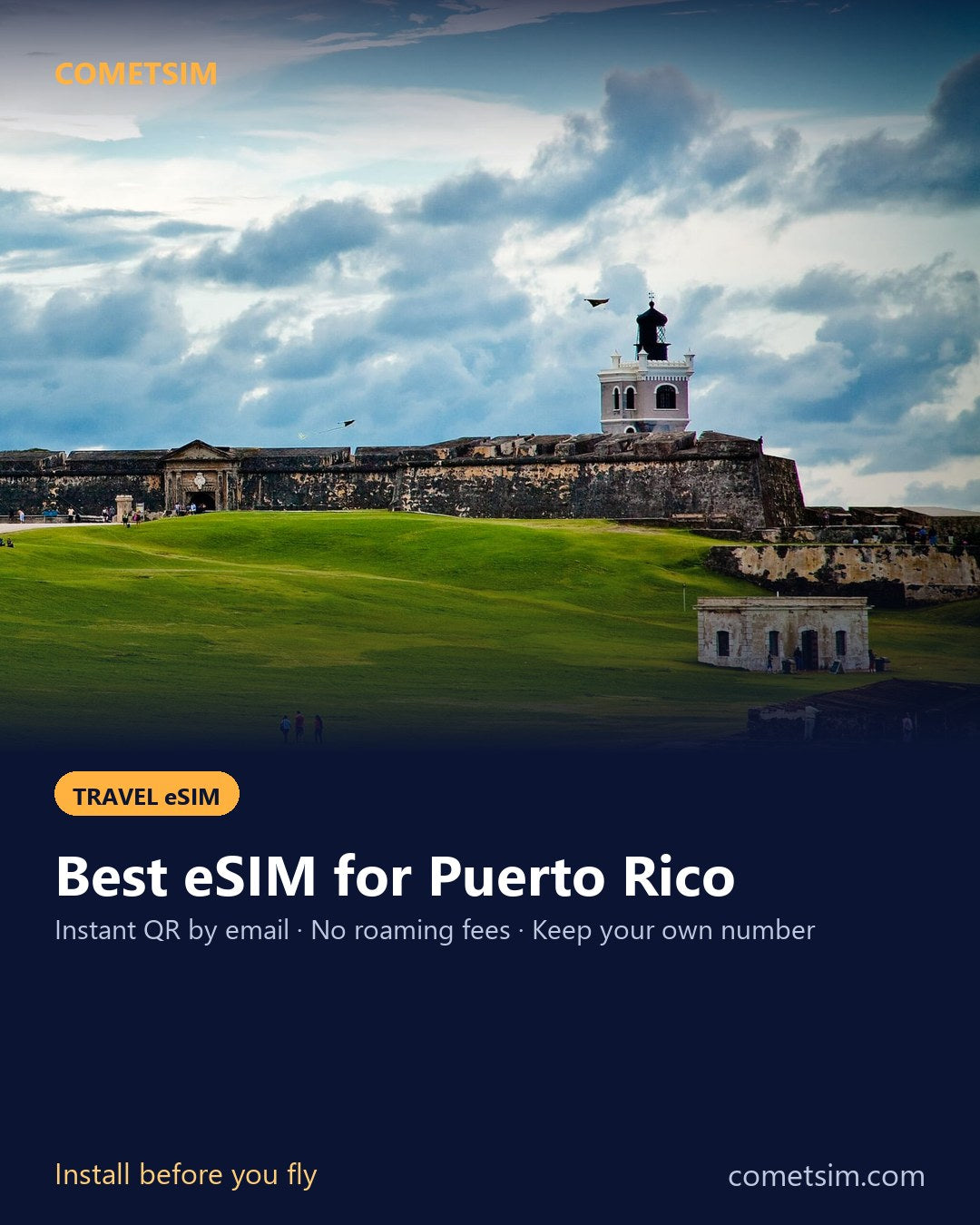 Puerto Rico travel eSIM – instant QR, no roaming fees