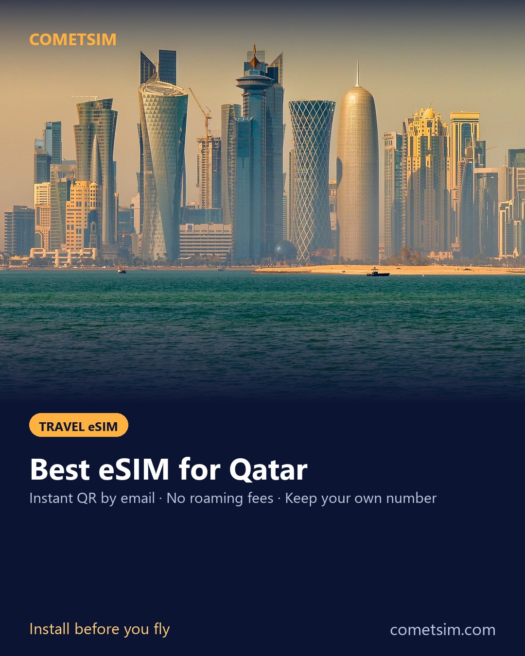 Qatar travel eSIM – instant QR, no roaming fees