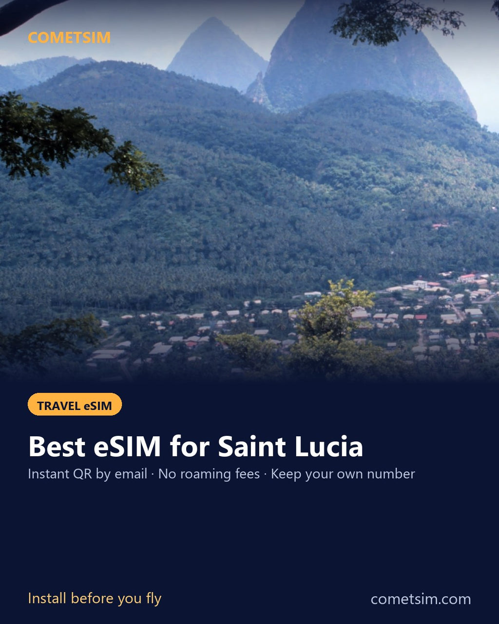 Saint Lucia travel eSIM – instant QR, no roaming fees