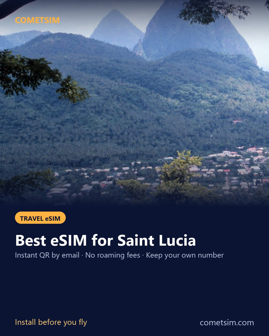 Saint Lucia travel eSIM – instant QR, no roaming fees