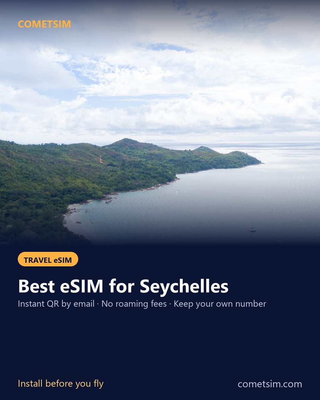 Seychelles travel eSIM – instant QR, no roaming fees