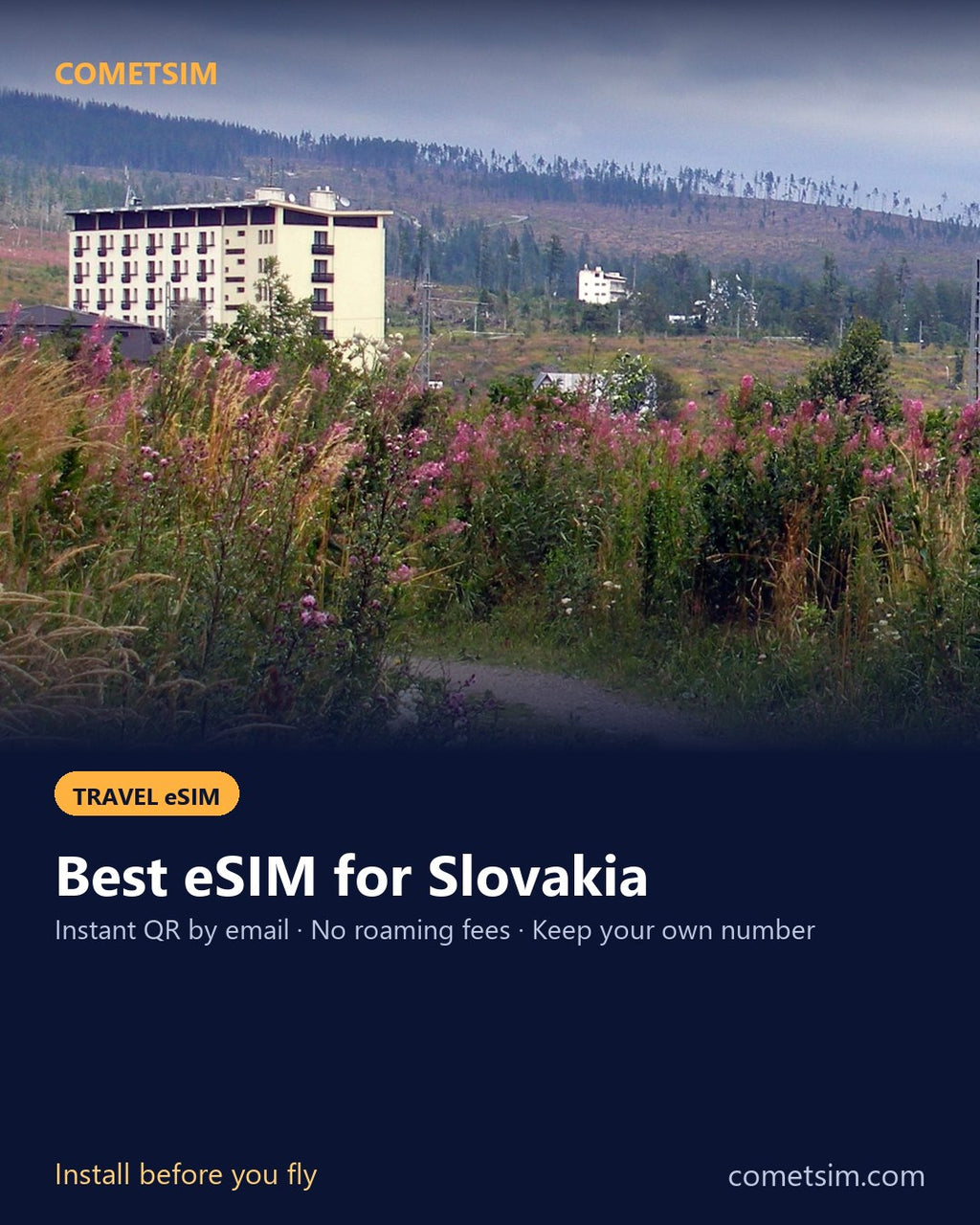 Slovakia travel eSIM – instant QR, no roaming fees