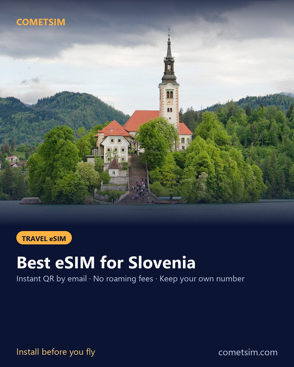 Slovenia travel eSIM – instant QR, no roaming fees