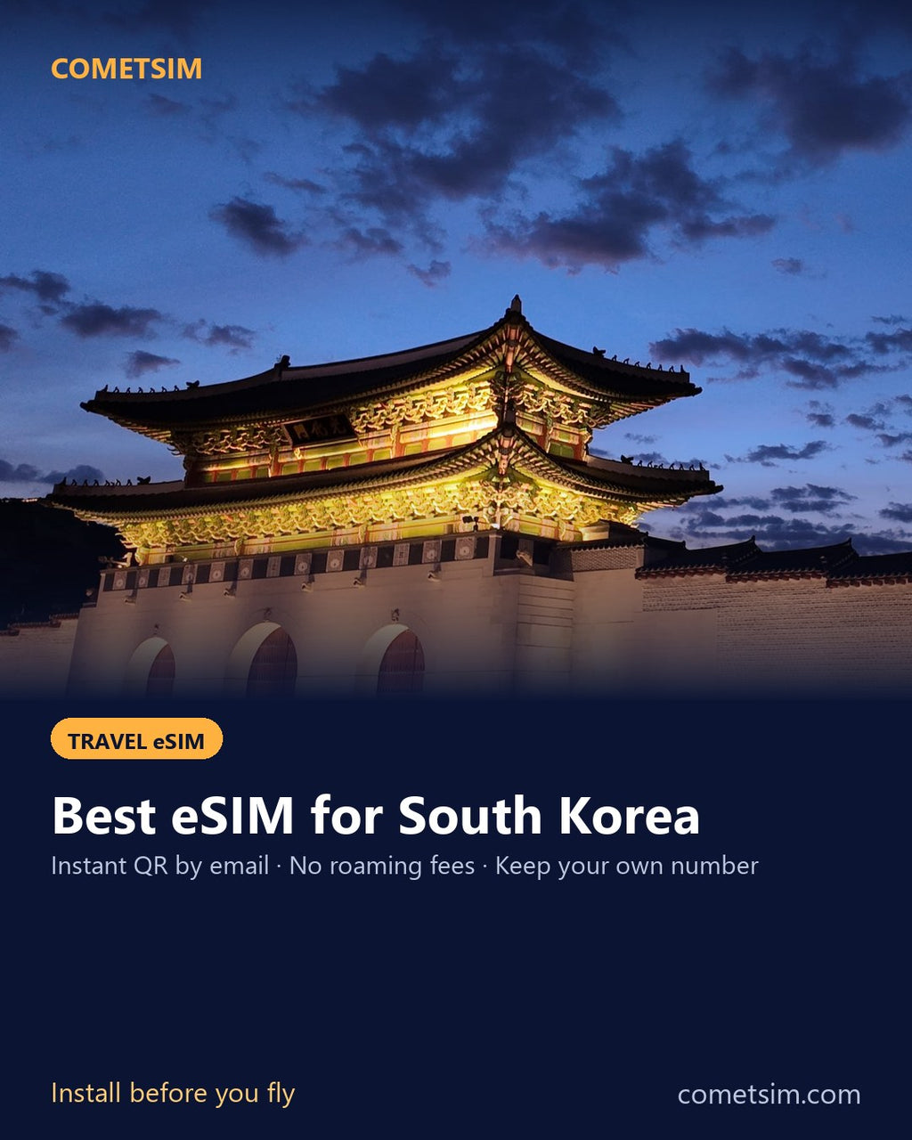 South Korea travel eSIM – instant QR, no roaming fees