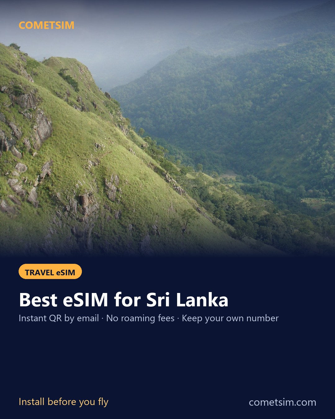 Sri Lanka travel eSIM – instant QR, no roaming fees