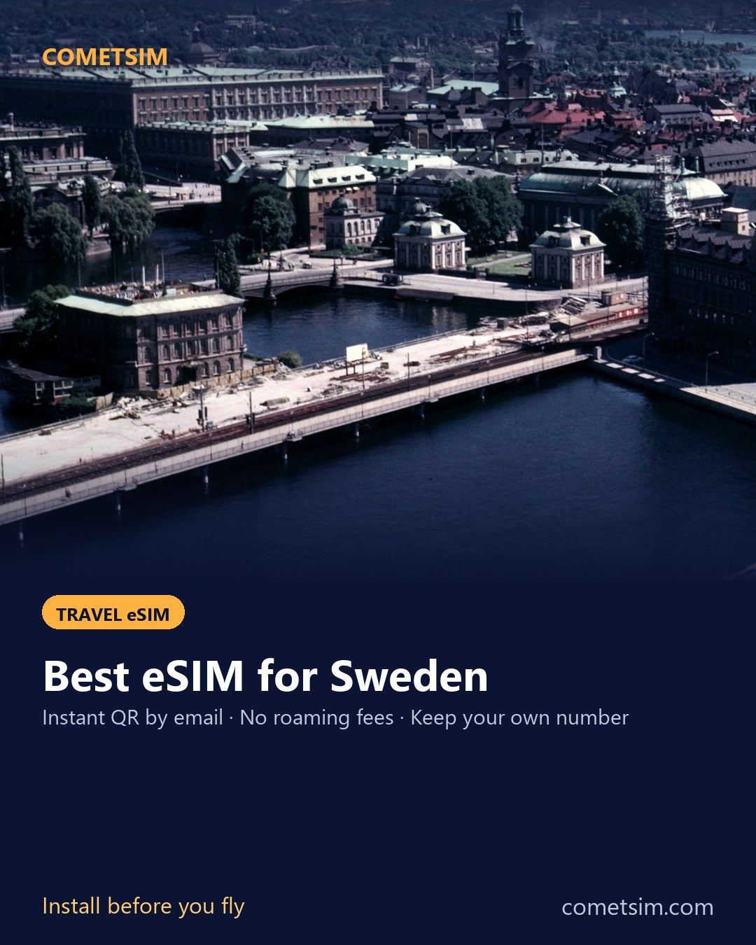 Sweden travel eSIM – instant QR, no roaming fees