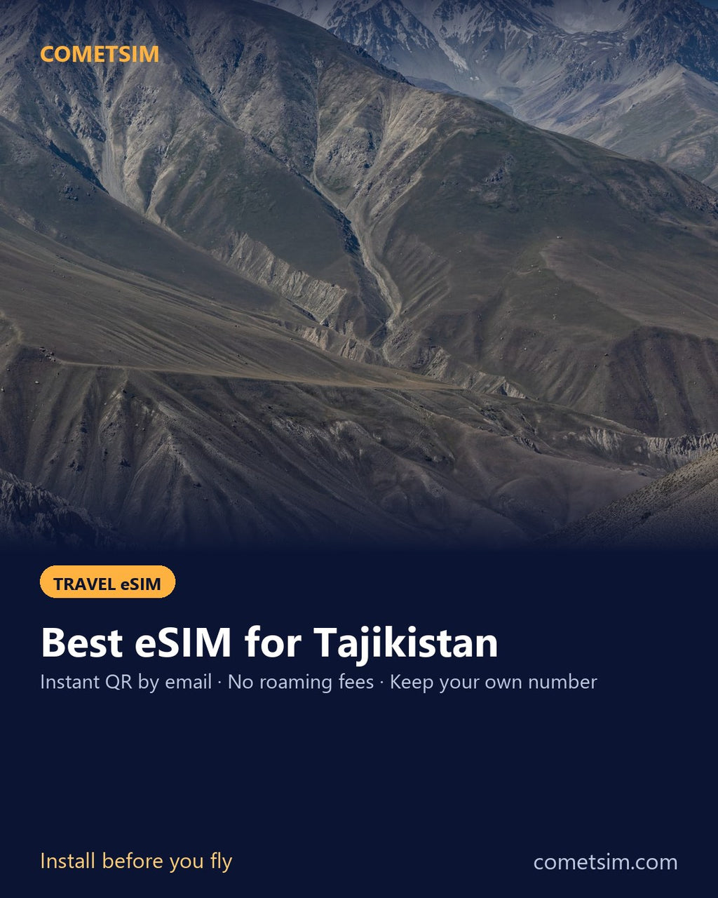Tajikistan travel eSIM – instant QR, no roaming fees