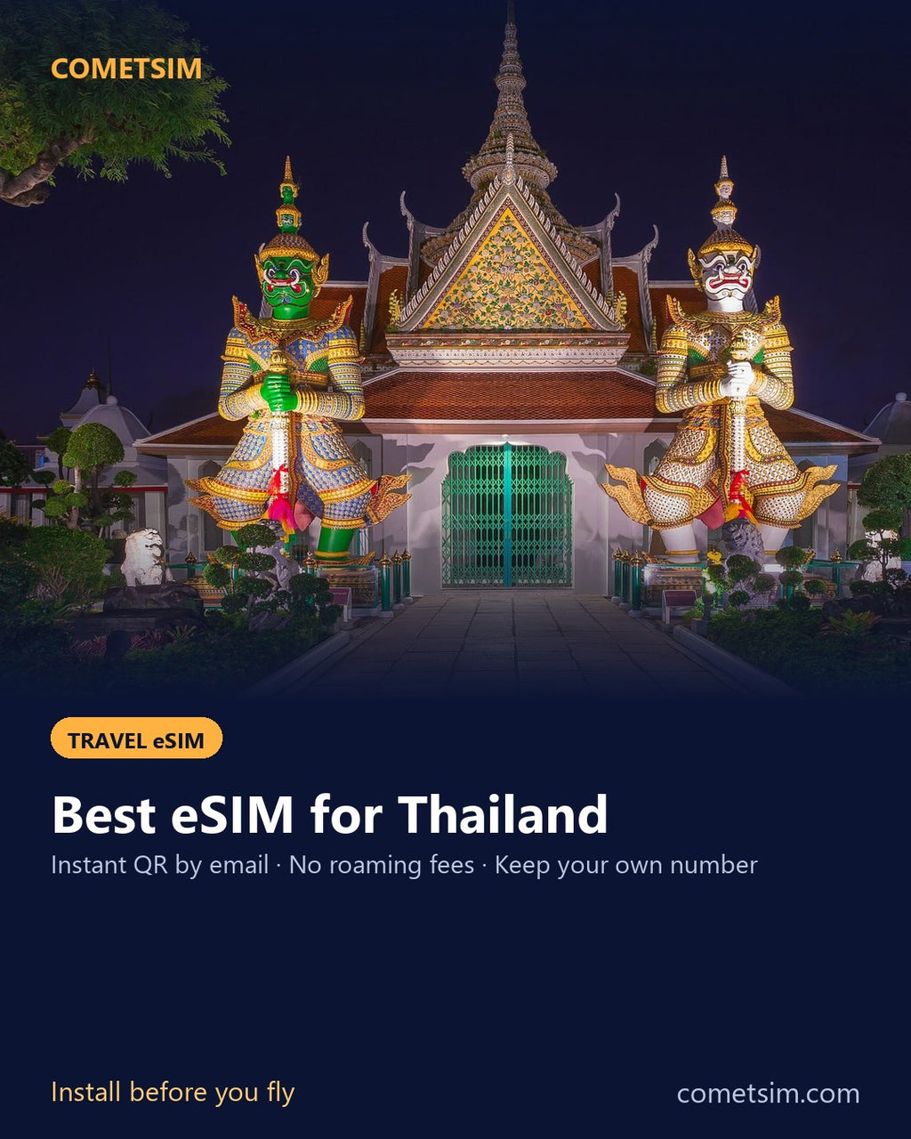 Thailand travel eSIM – instant QR, no roaming fees