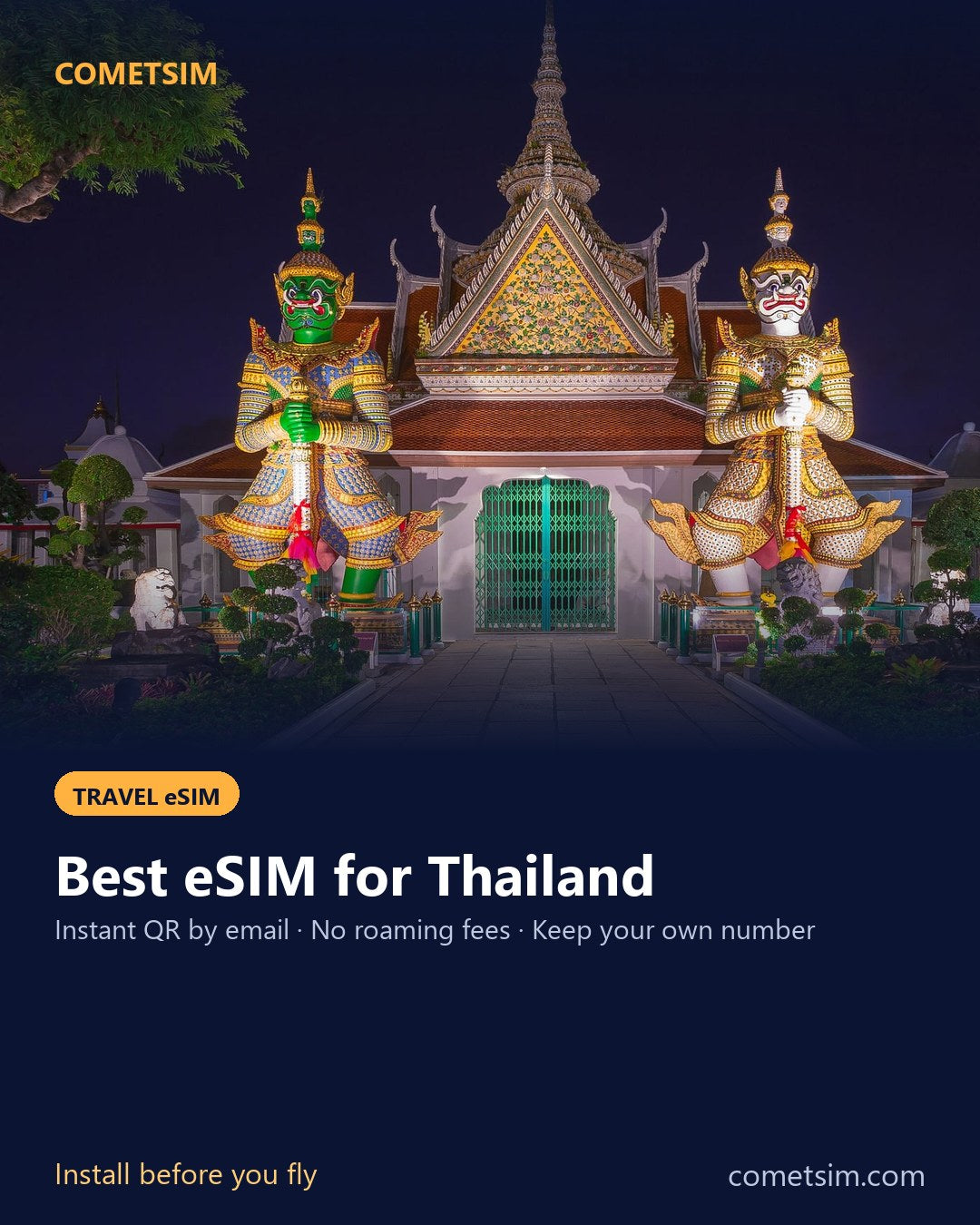 Thailand travel eSIM – instant QR, no roaming fees