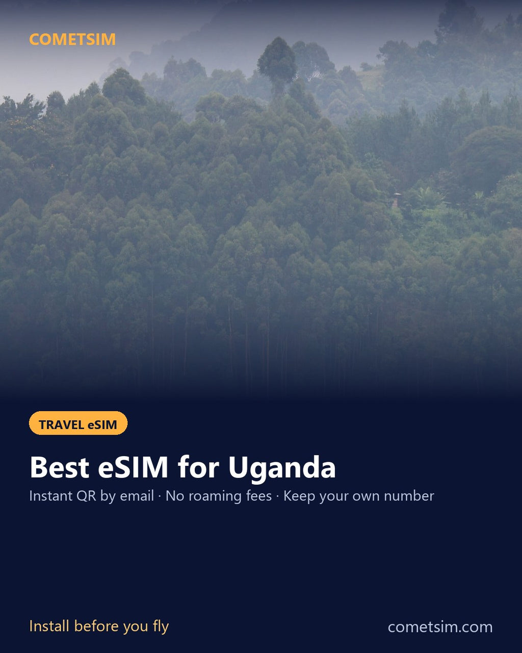 Uganda travel eSIM – instant QR, no roaming fees