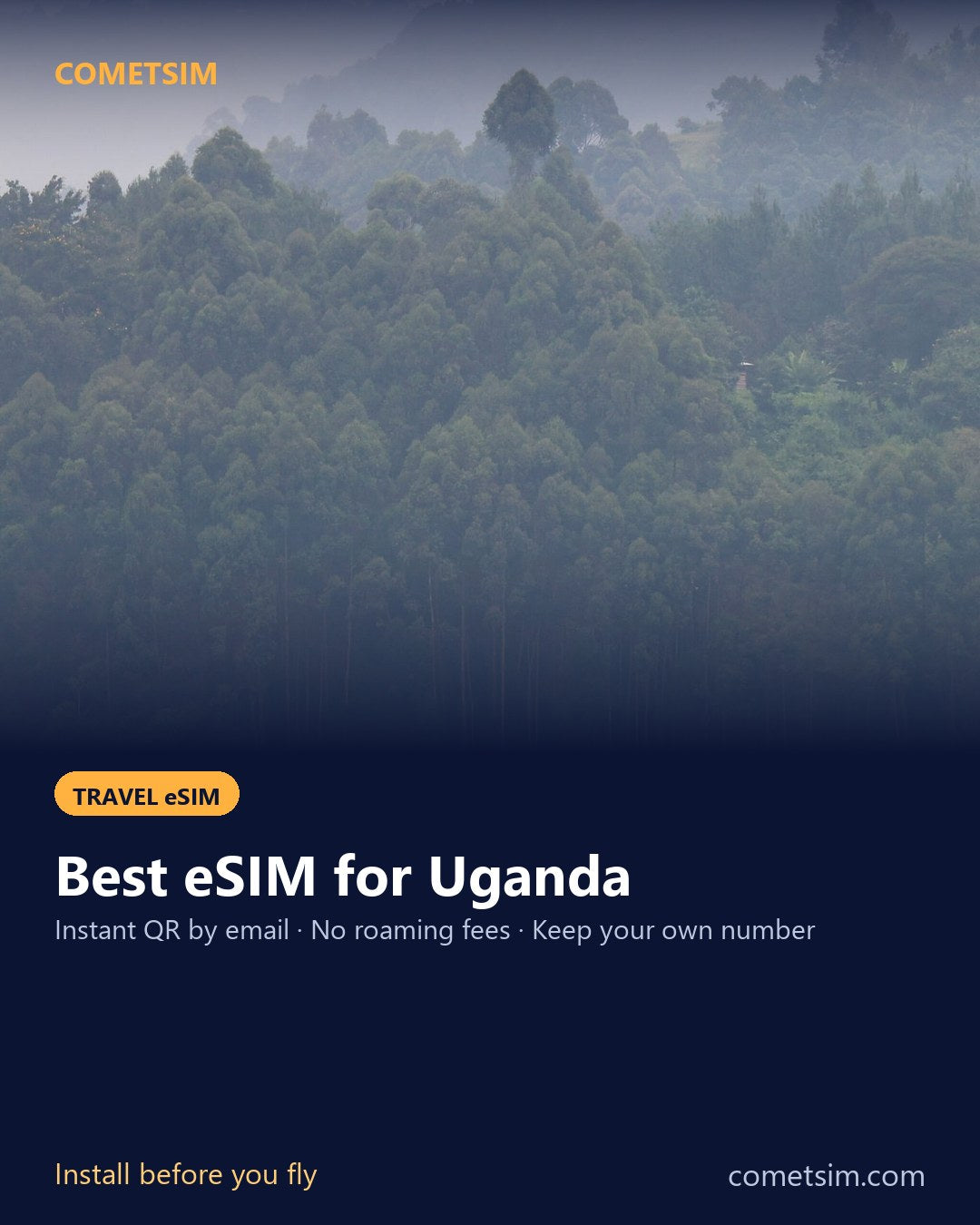 Uganda travel eSIM – instant QR, no roaming fees