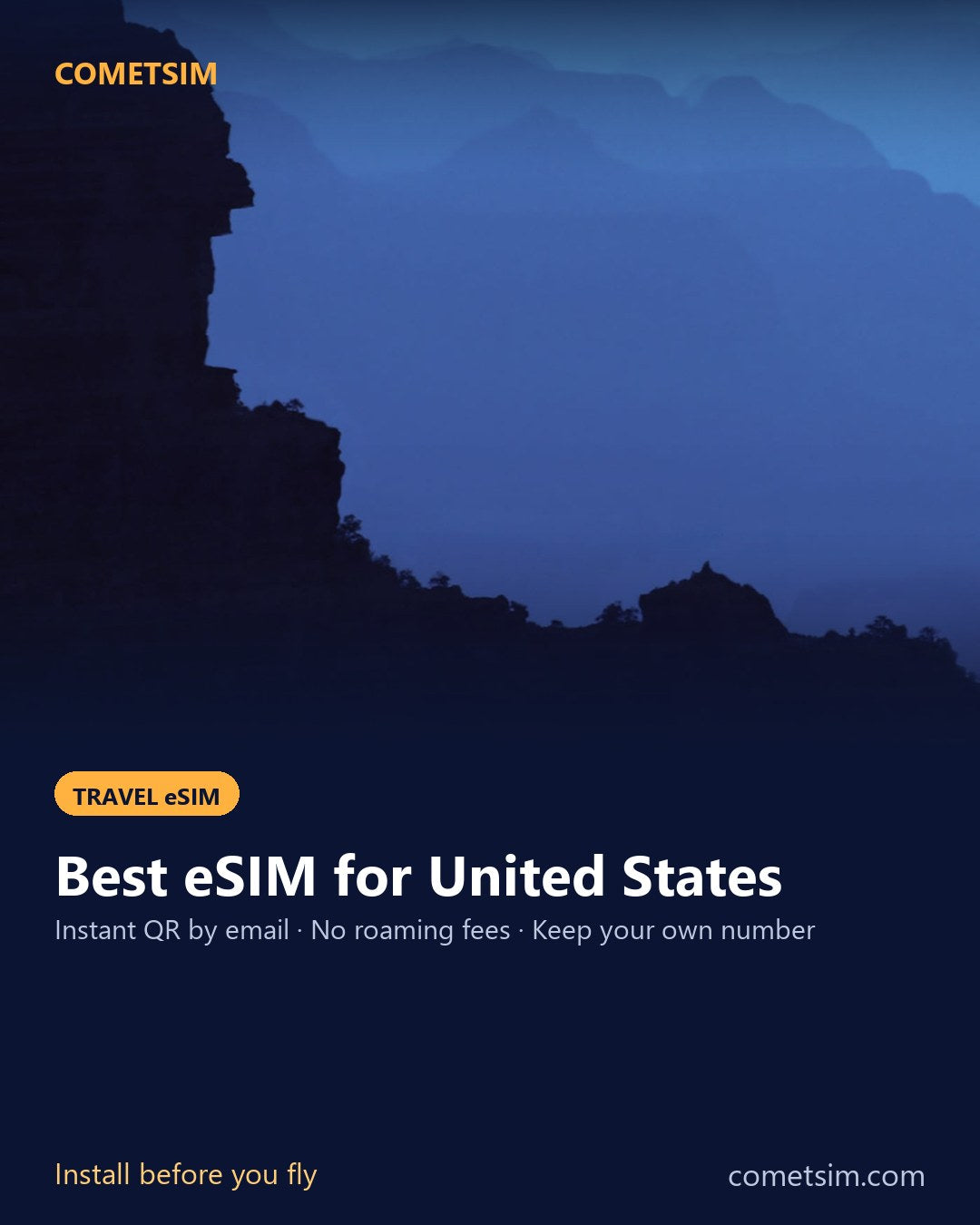 United States travel eSIM – instant QR, no roaming fees