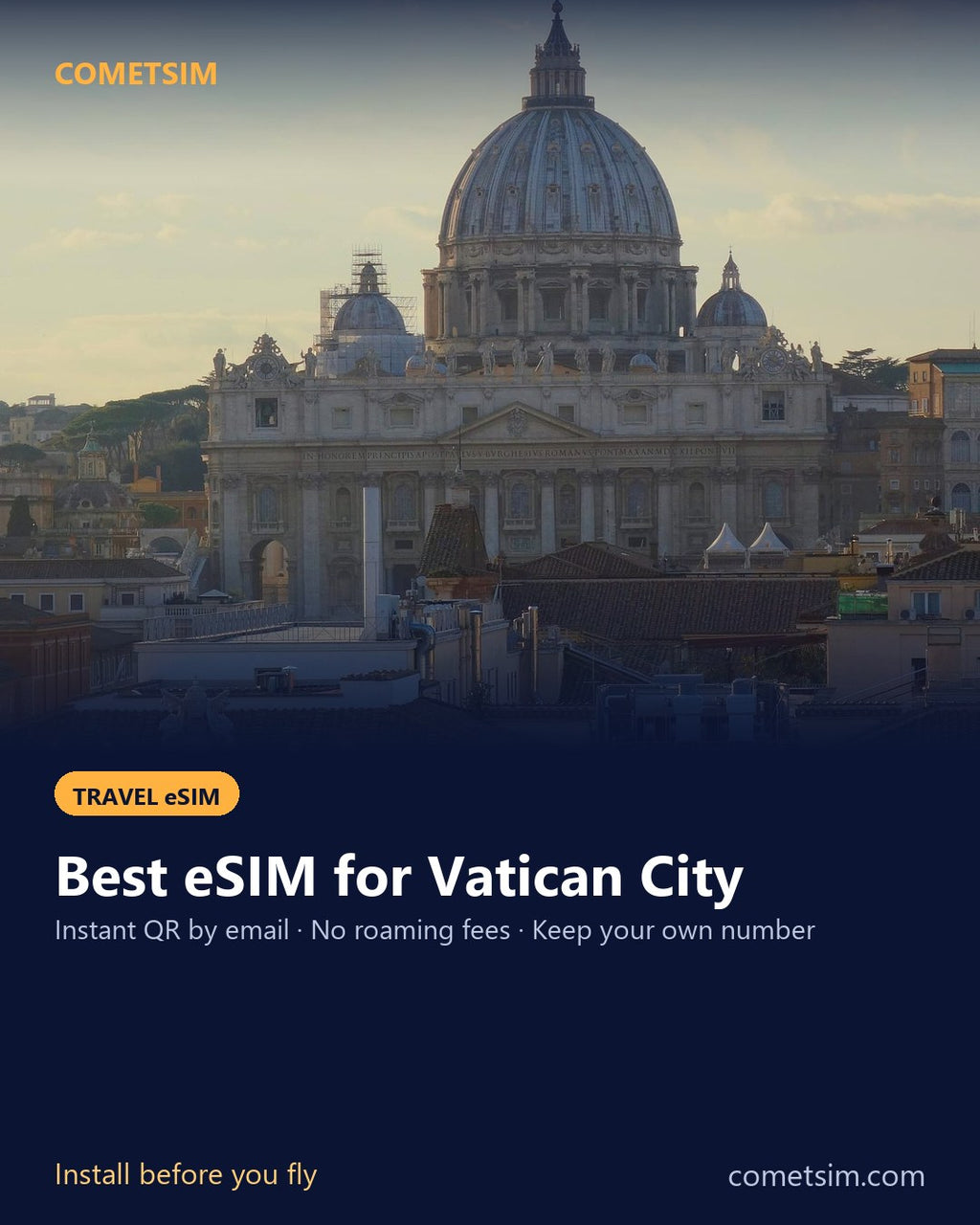 Vatican City travel eSIM – instant QR, no roaming fees