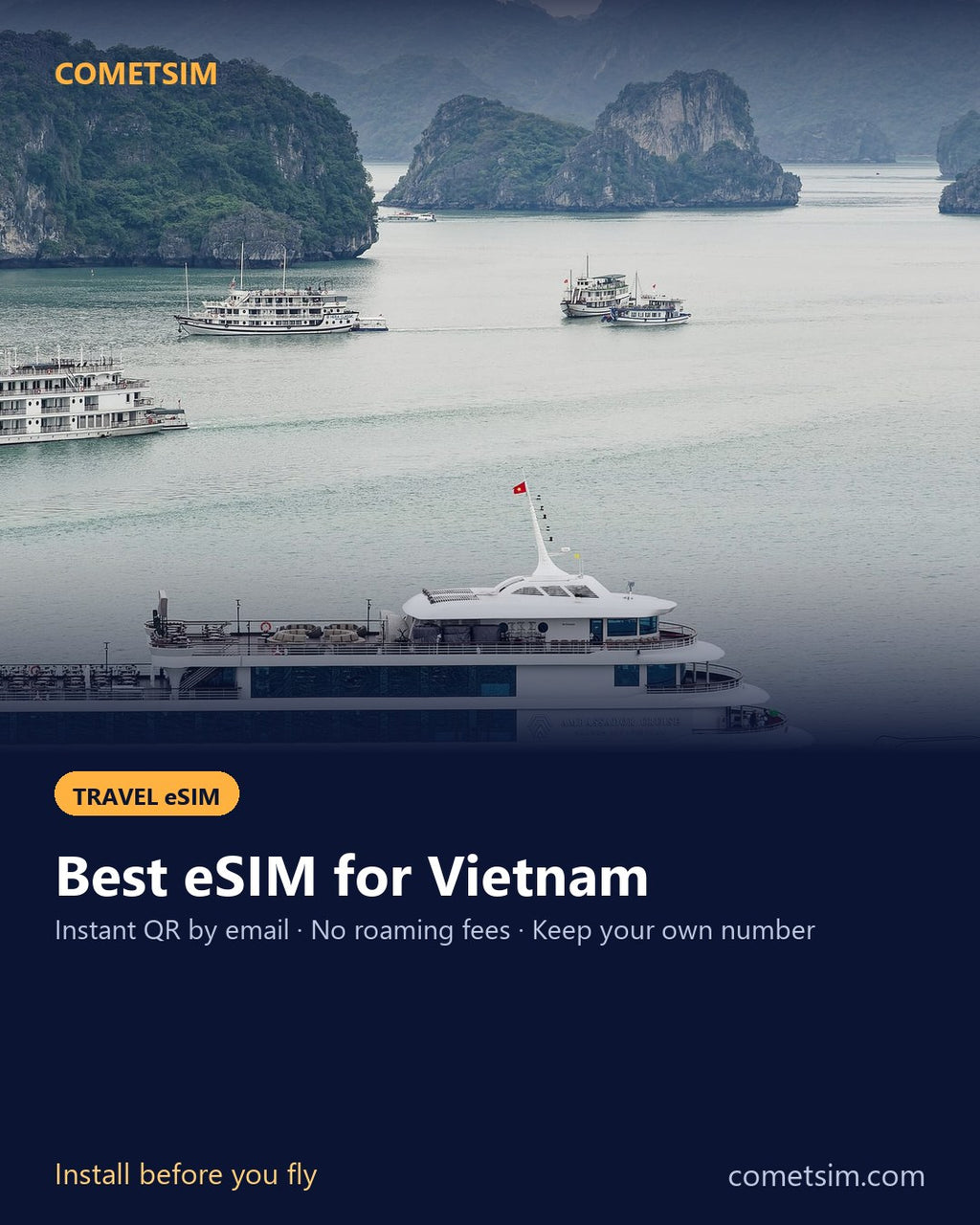 Vietnam travel eSIM – instant QR, no roaming fees