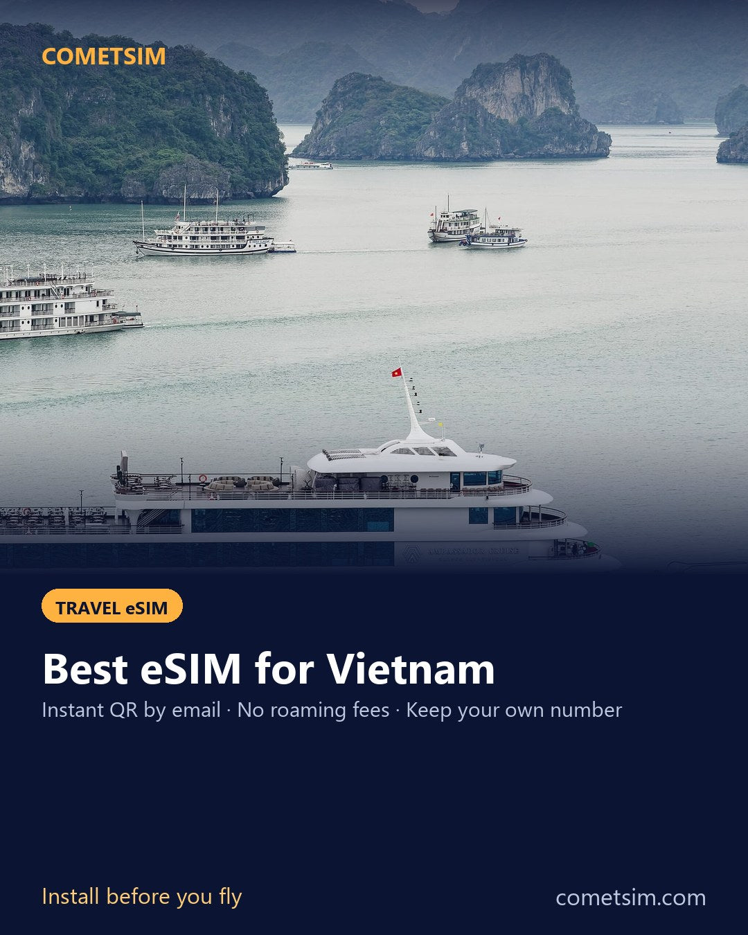 Vietnam travel eSIM – instant QR, no roaming fees