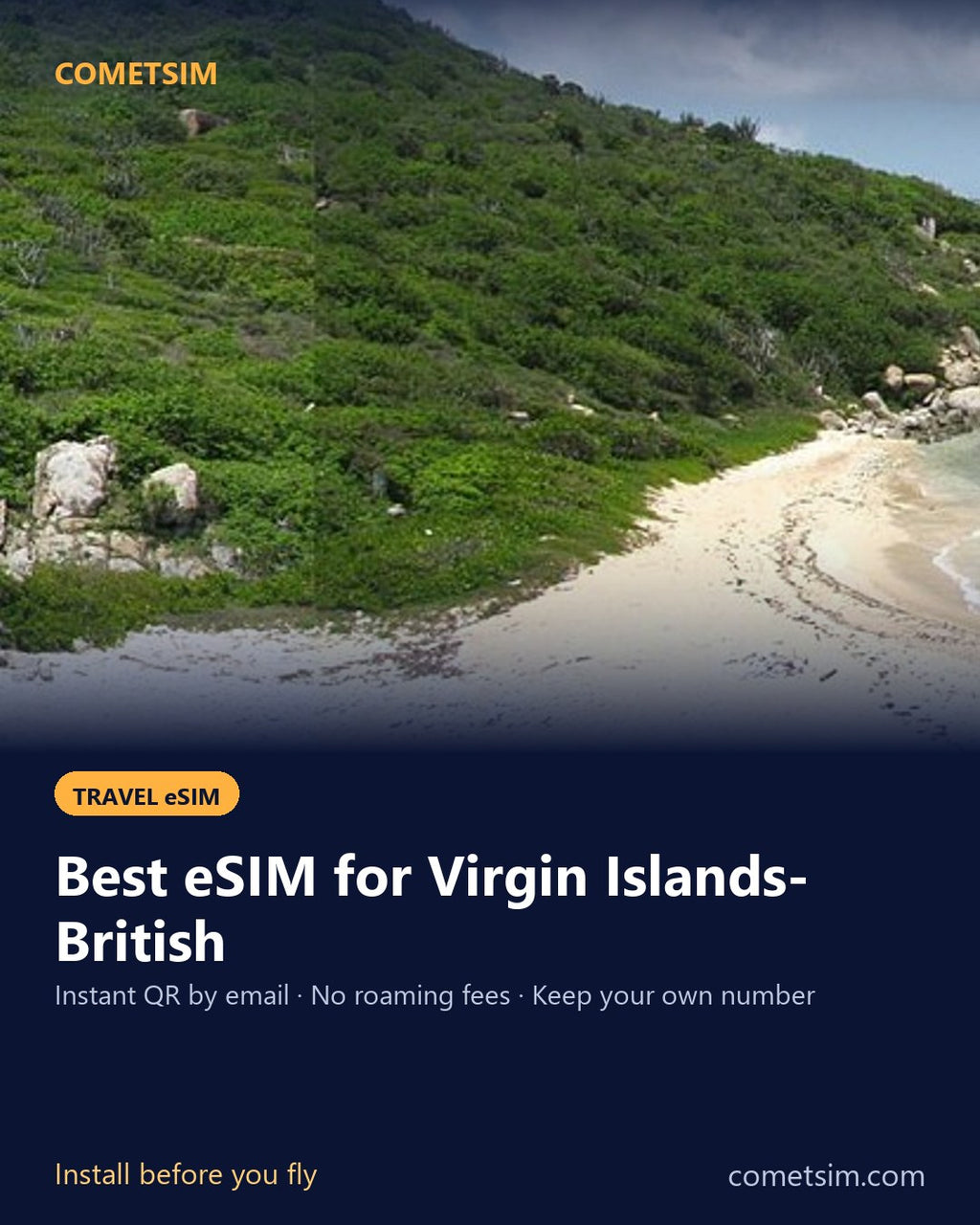 Virgin Islands- British travel eSIM – instant QR, no roaming fees